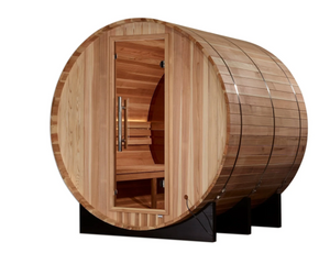 Golden Designs "Zurich" 4 Person Barrel with Bronze Privacy View - Traditional Outdoor Sauna (GDI-B024-01)