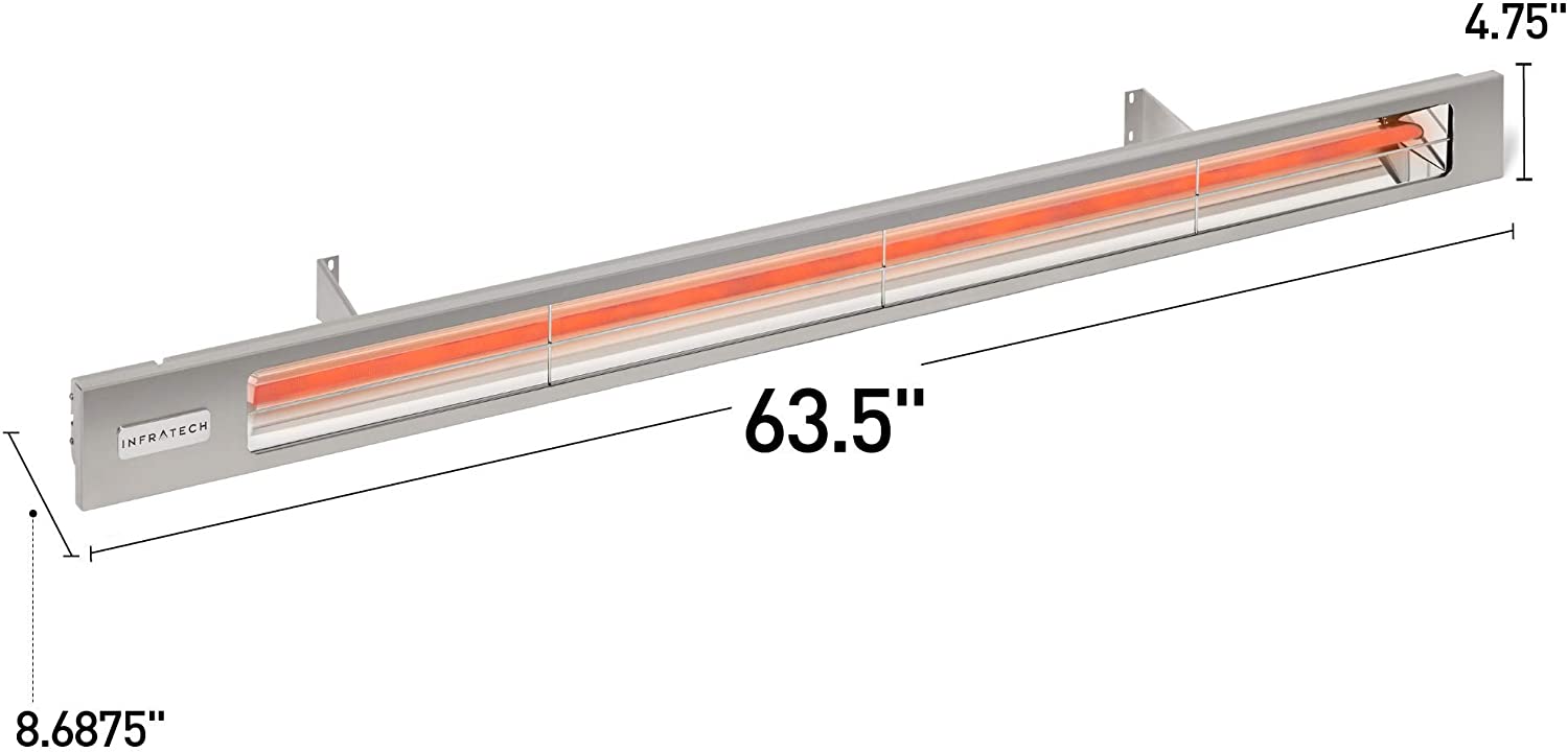 Infratech SL Series Slimline Single Element Anodized Aluminum 63.5" 3000W Matte Black Outdoor Heater - Poolstoreconnect