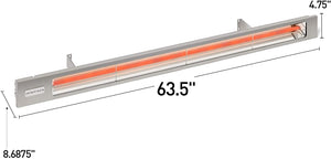 Infratech SL Series Slimline Single Element Anodized Aluminum 63.5" 4000W Matte Black Outdoor Heater - Poolstoreconnect