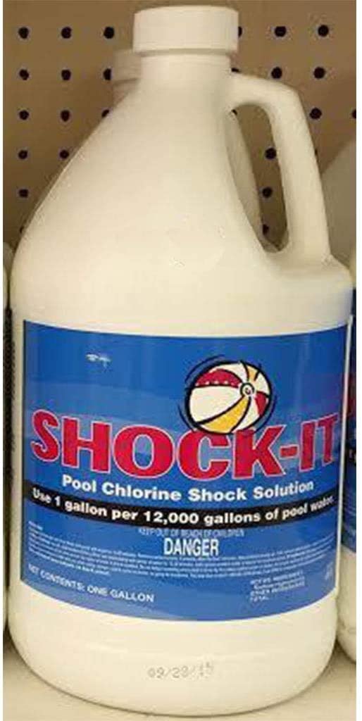 4 Gallons of Shock-It -Liquid Chlorine Pool Shock - Commercial Grade 12.5% Concentrated Strength - 1 Case - Poolstoreconnect