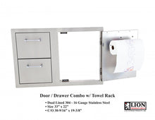 Load image into Gallery viewer, Lion Premium Grills Door and Drawer Combo with Towel Rack (L3320)
