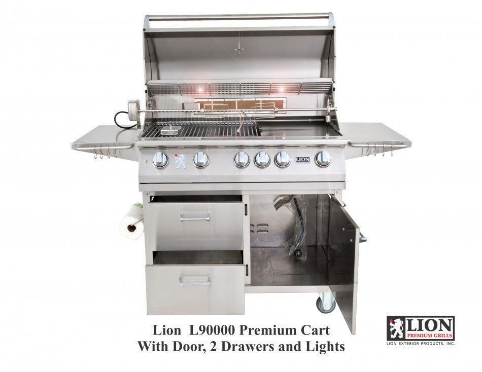 Lion L90000 40" Premium Grill w/ Cart (90814LP/90823NG+53861CART) - Poolstoreconnect