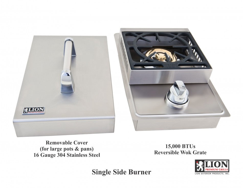 Lion Premium Grills Single Side Burner Natural Gas (L5631) - Poolstoreconnect